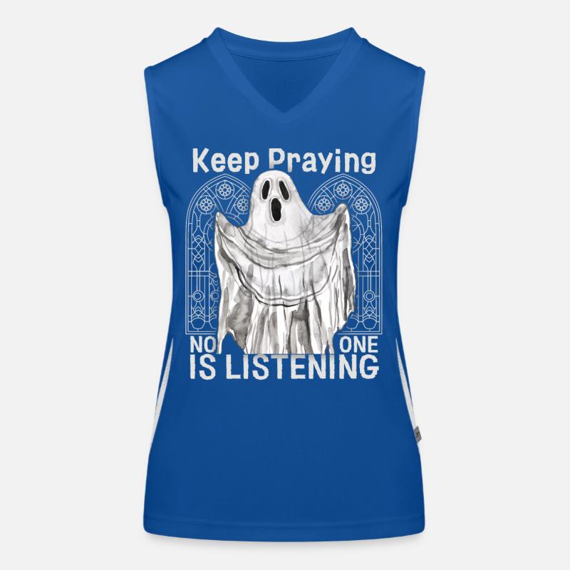 Unheimlicher Geist, Gespenst Gothic Spruch Funktionelles Kontrast-Tank Top für Frauen