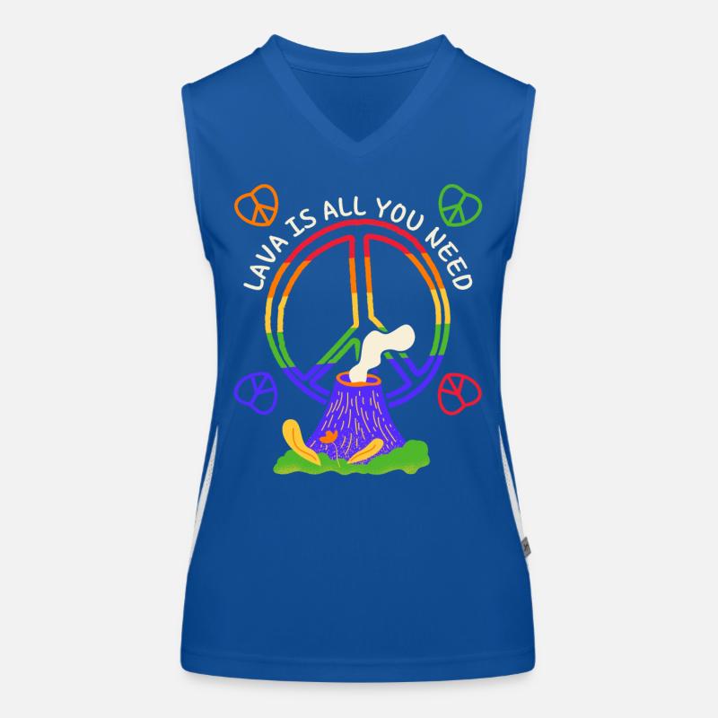 Frieden-Symbol, Friedenszeichen mit Vulkan, Pun Funktionelles Kontrast-Tank Top für Frauen