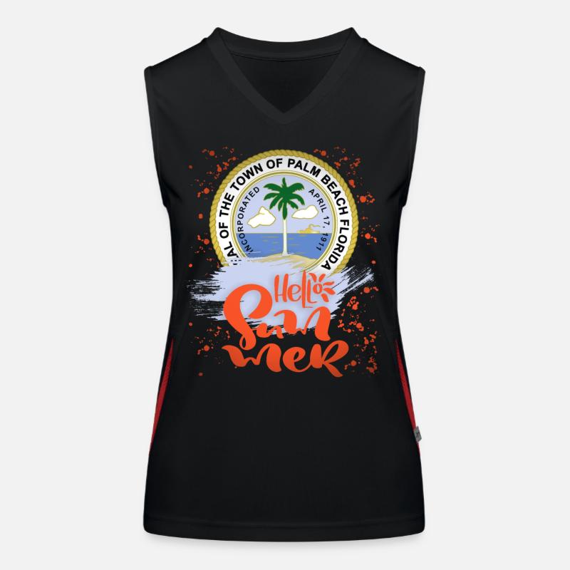 Palm-Beach Florida, Sommerurlaub, Spruch Funktionelles Kontrast-Tank Top für Frauen