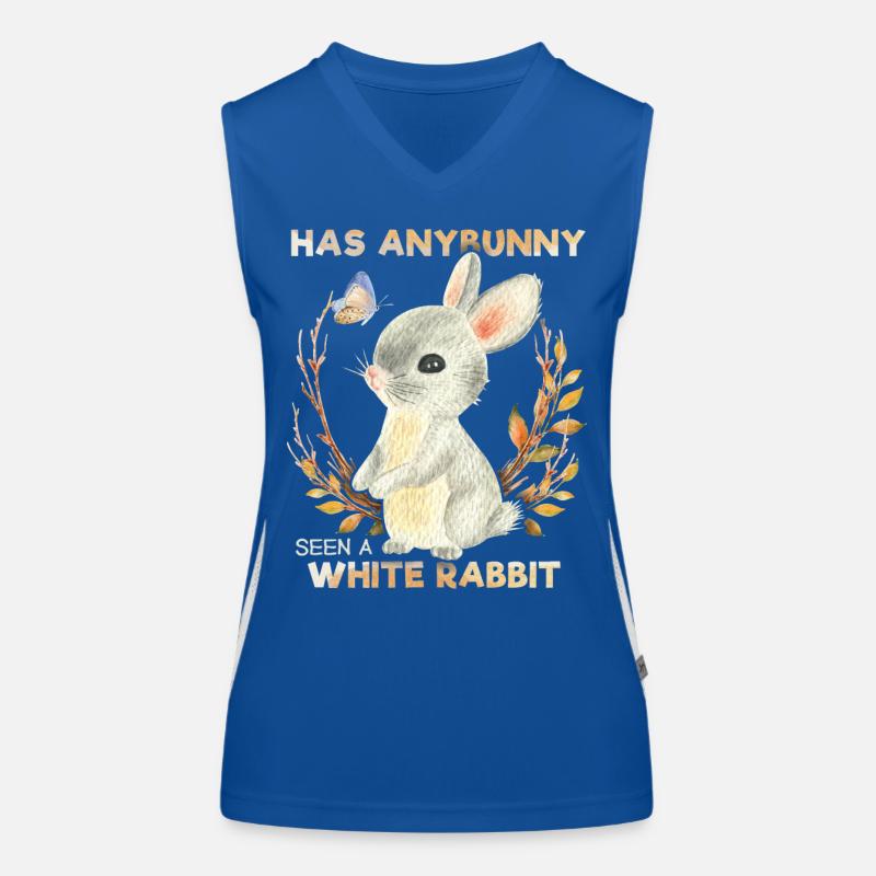 Lustiger Hase, Häschen Spruch, Pun, White-Rabbit Funktionelles Kontrast-Tank Top für Frauen