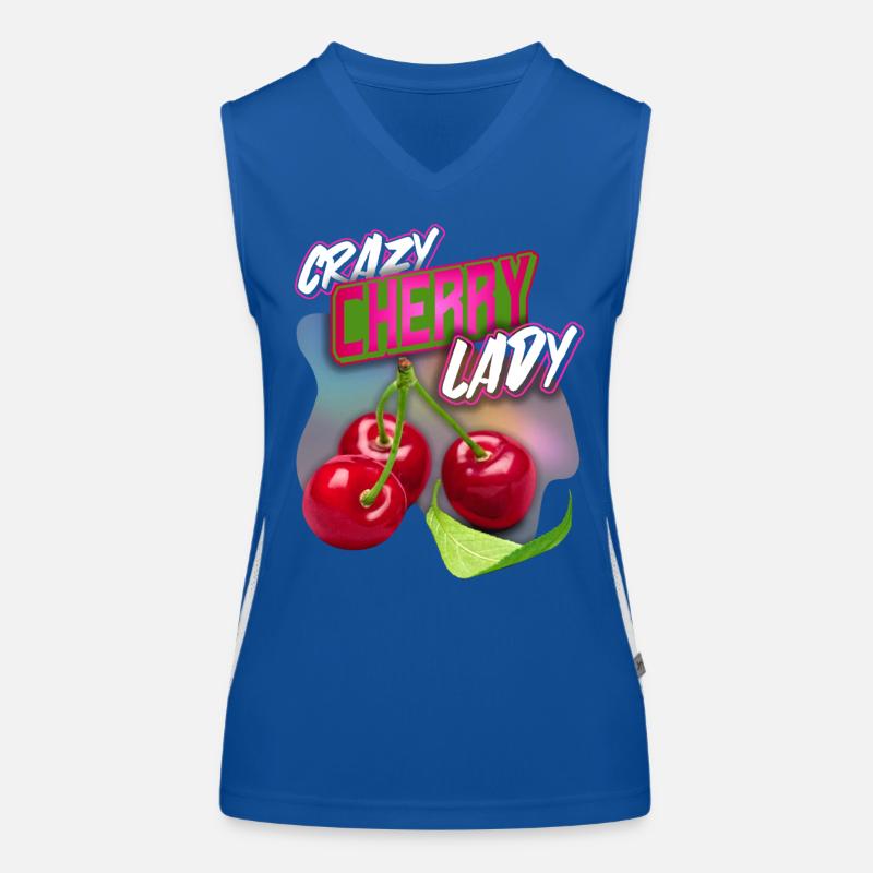 Crazy Cherry-Fruit Kirsche lustiger Spruch Funktionelles Kontrast-Tank Top für Frauen