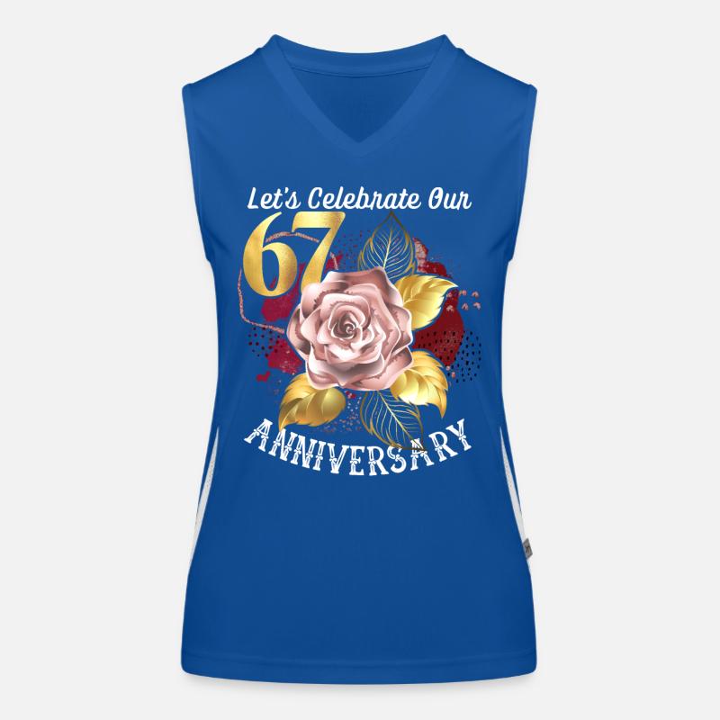 67e anniversaire, célébration d’anniversaire, anniversaire de mariage Débardeur respirant contrasté Femme