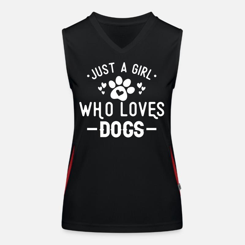 Nur ein Mädchen das Hunde liebt Funktionelles Kontrast-Tank Top für Frauen