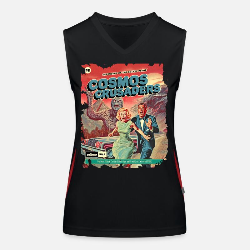 Comic, Comic Strip, 50s, Crazy Monster Women's Functional Contrast Tank Top