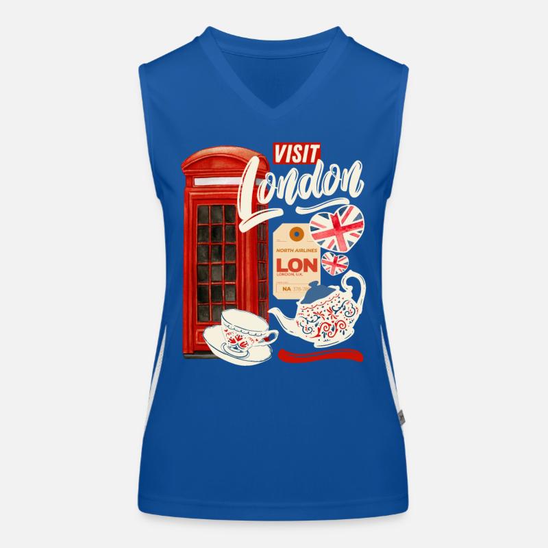 Visit London England, Großbritannien Spruch Funktionelles Kontrast-Tank Top für Frauen