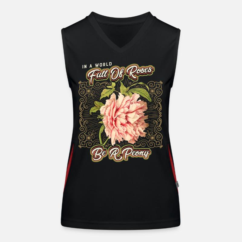 Funny saying, vintage botanical peony Women's Functional Contrast Tank Top