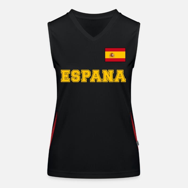 Look maillot de l’Espagne – ESPANA avec drapeau Débardeur respirant contrasté Femme