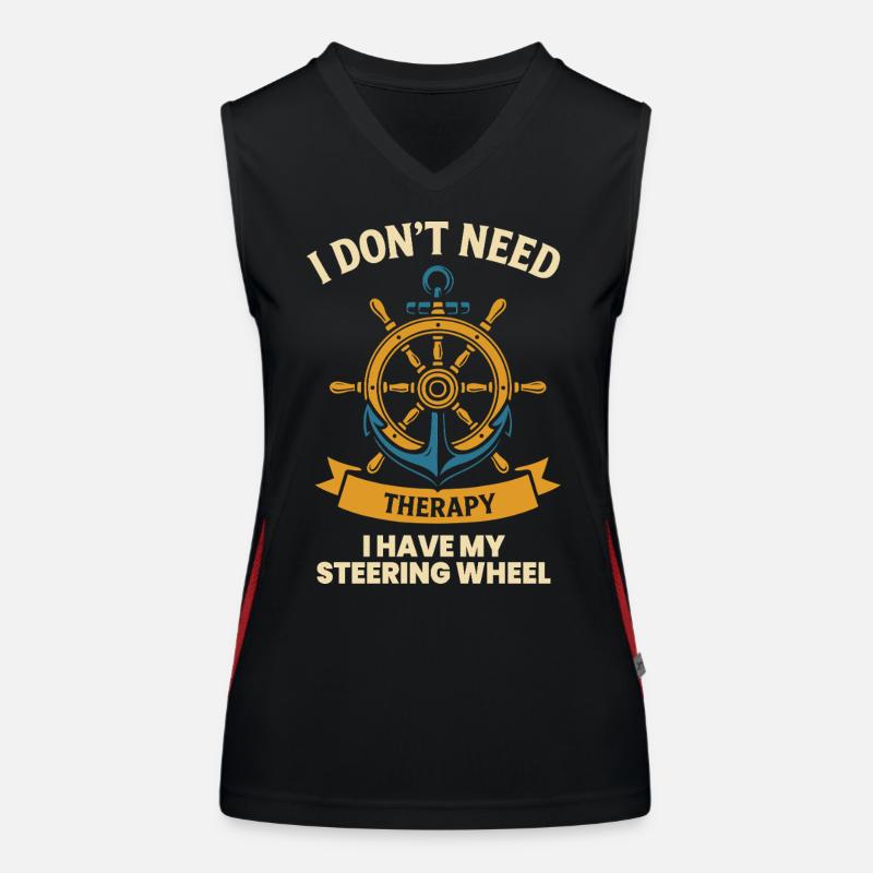 Drôle de dicton navire-bateau-capitaine Débardeur respirant contrasté Femme