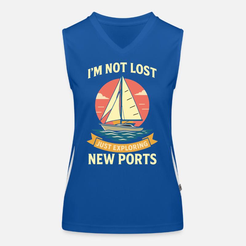 Lustiger Spruch Captain Not Lost Just Exploring Funktionelles Kontrast-Tank Top für Frauen