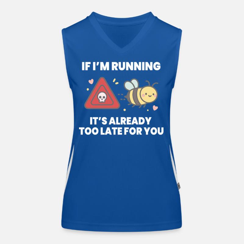 Bienen Imker If I'm Running It's Already Too Late Funktionelles Kontrast-Tank Top für Frauen