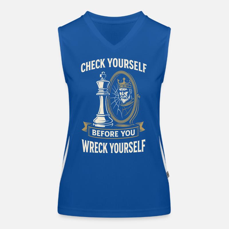 chess player board check yourself, Women's Functional Contrast Tank Top