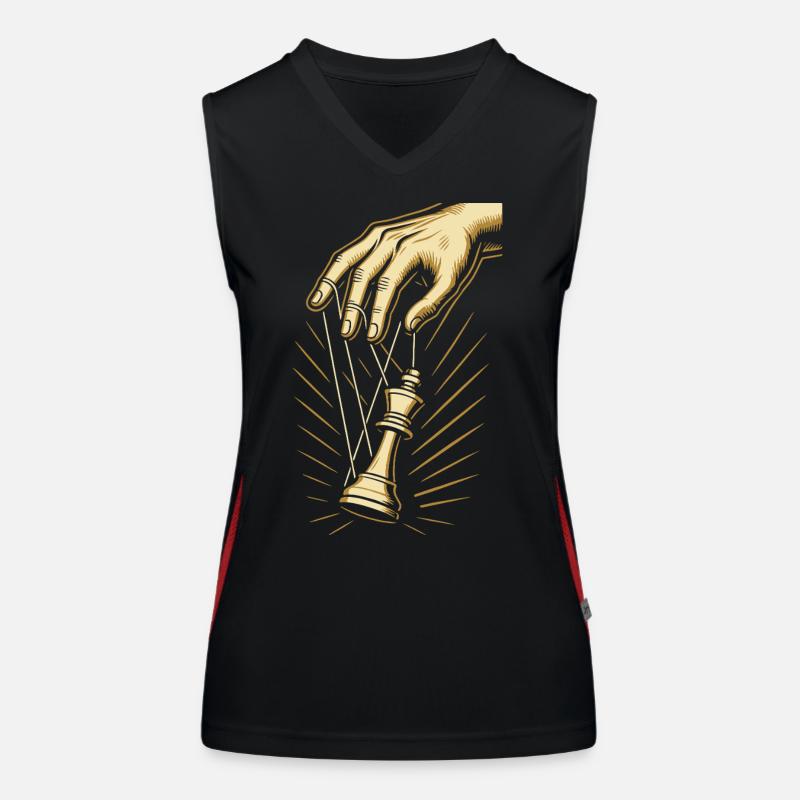 Chess player, puppet king, chess enthusiast Women's Functional Contrast Tank Top