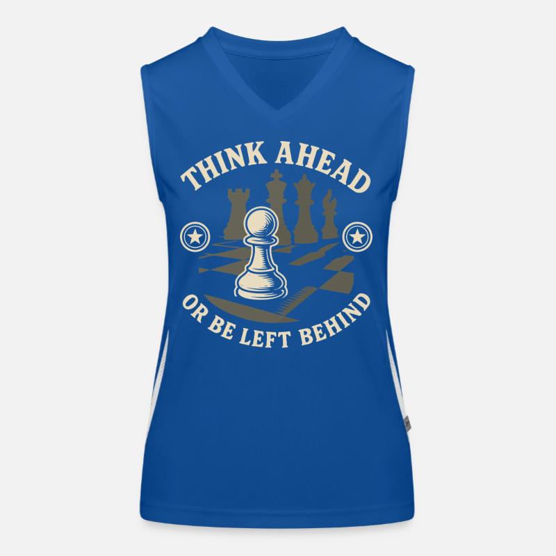 Chess Player Think Ahead Or Be Left Behind Board Funktionelles Kontrast-Tank Top für Frauen