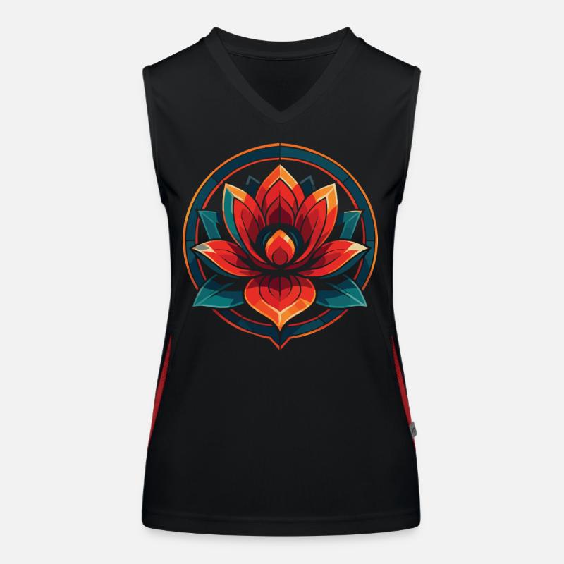 Lotusblume Achtsamkeit Affirmation Funktionelles Kontrast-Tank Top für Frauen
