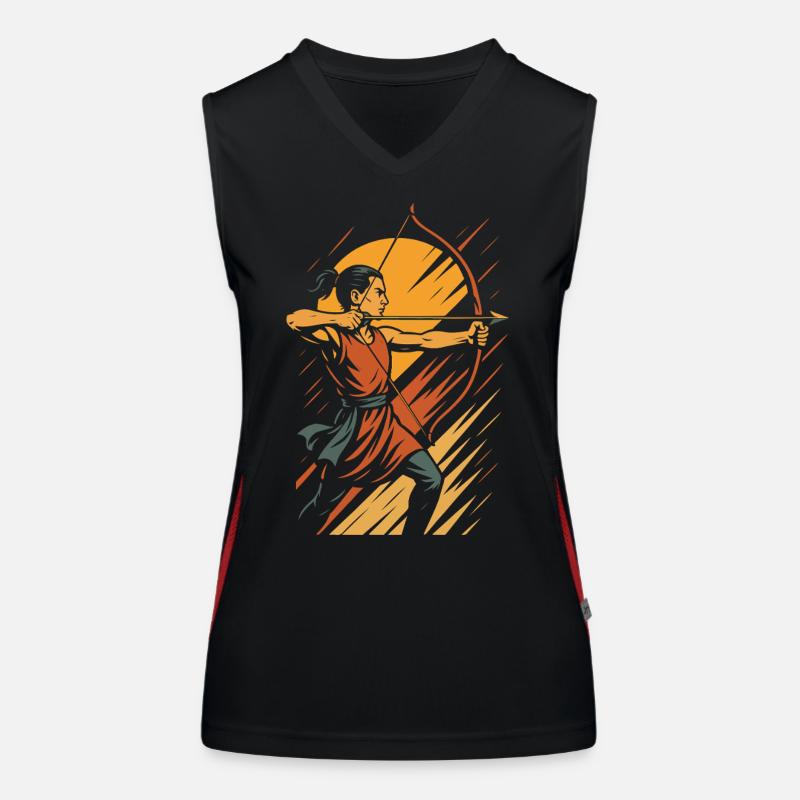 Archery Bow Target Archer Warrior Women's Functional Contrast Tank Top