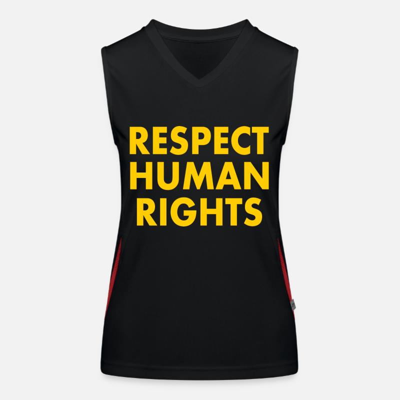 Respect human rights Funktionelles Kontrast-Tank Top für Frauen