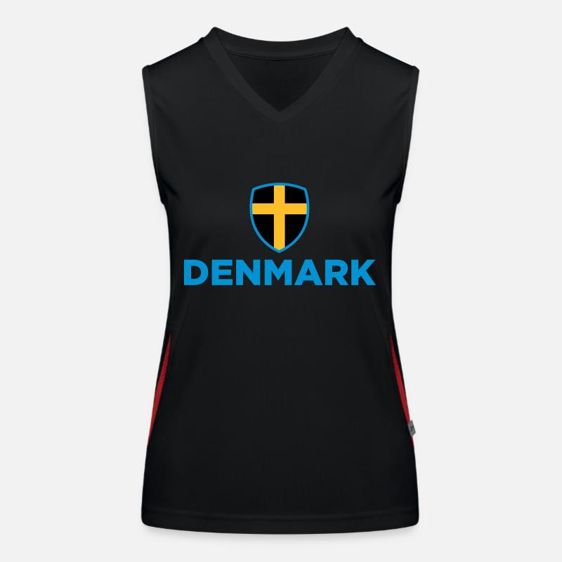 Drapeau national du Danemark Débardeur respirant contrasté Femme