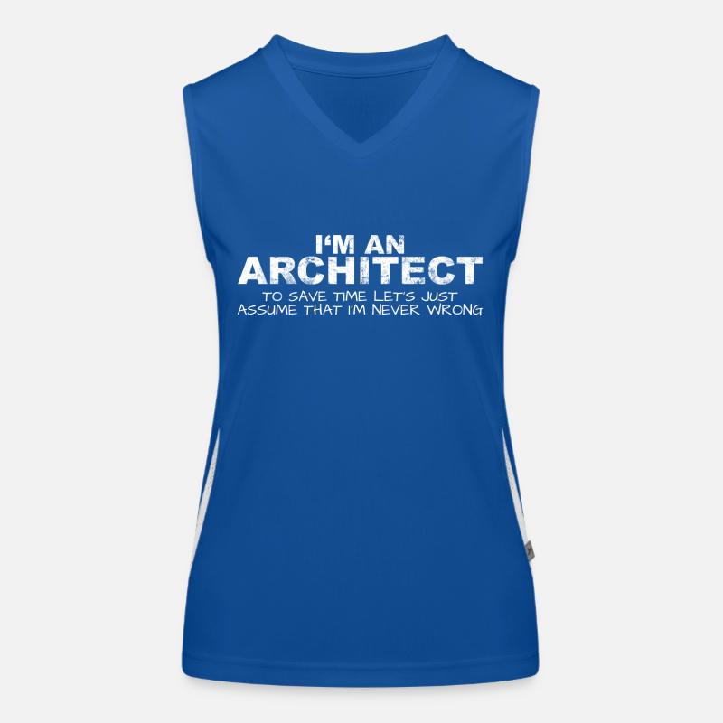 Architect Never Wrong Save Time Funny Funktionelles Kontrast-Tank Top für Frauen