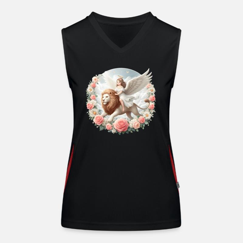 Angel on a lion Women's Functional Contrast Tank Top