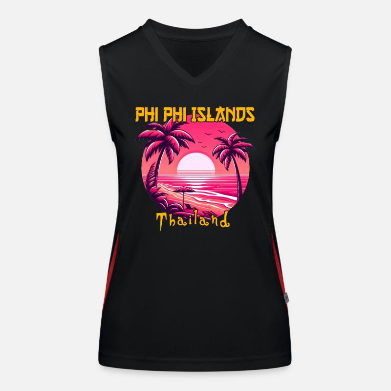 Coucher de soleil sur les îles Phi Phi Débardeur respirant contrasté Femme