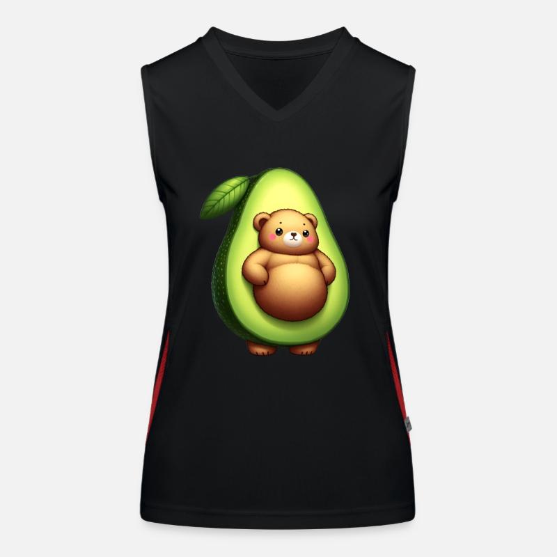 Bär im Avocado-Kostüm Funktionelles Kontrast-Tank Top für Frauen