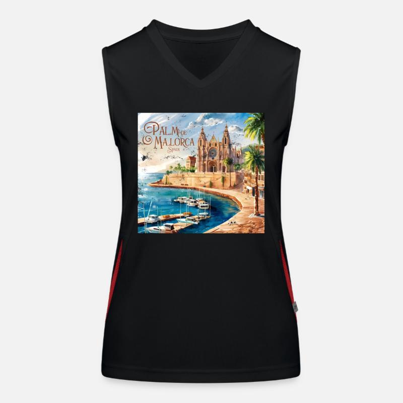Palma de Mallorca Funktionelles Kontrast-Tank Top für Frauen