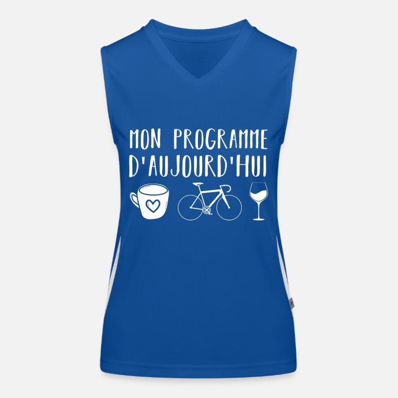 Mon programme d' aujourd'hui café vélo et apéro Débardeur respirant contrasté Femme
