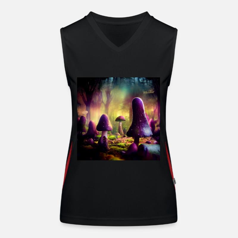 Forêt de champignons Débardeur respirant contrasté Femme
