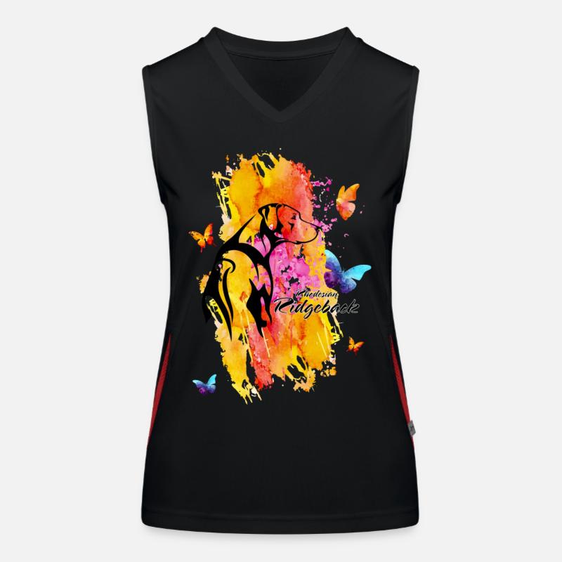 Rhodesian Ridgeback Aquarell Funktionelles Kontrast-Tank Top für Frauen