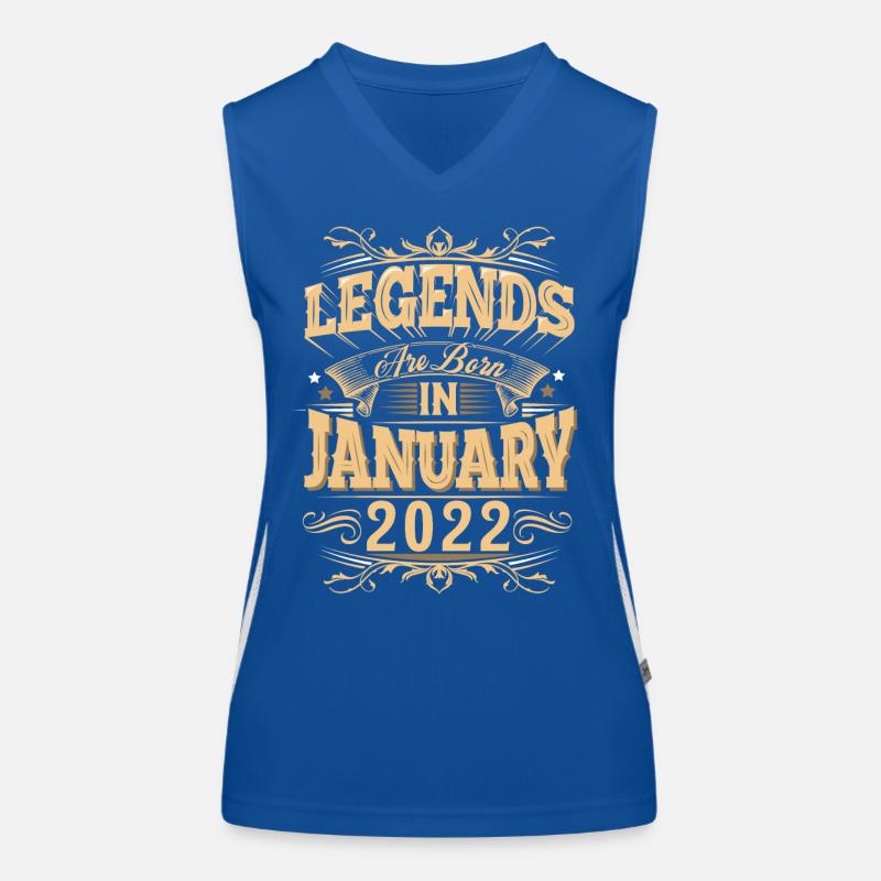Januar 2022 Geburtstag Legende Funktionelles Kontrast-Tank Top für Frauen
