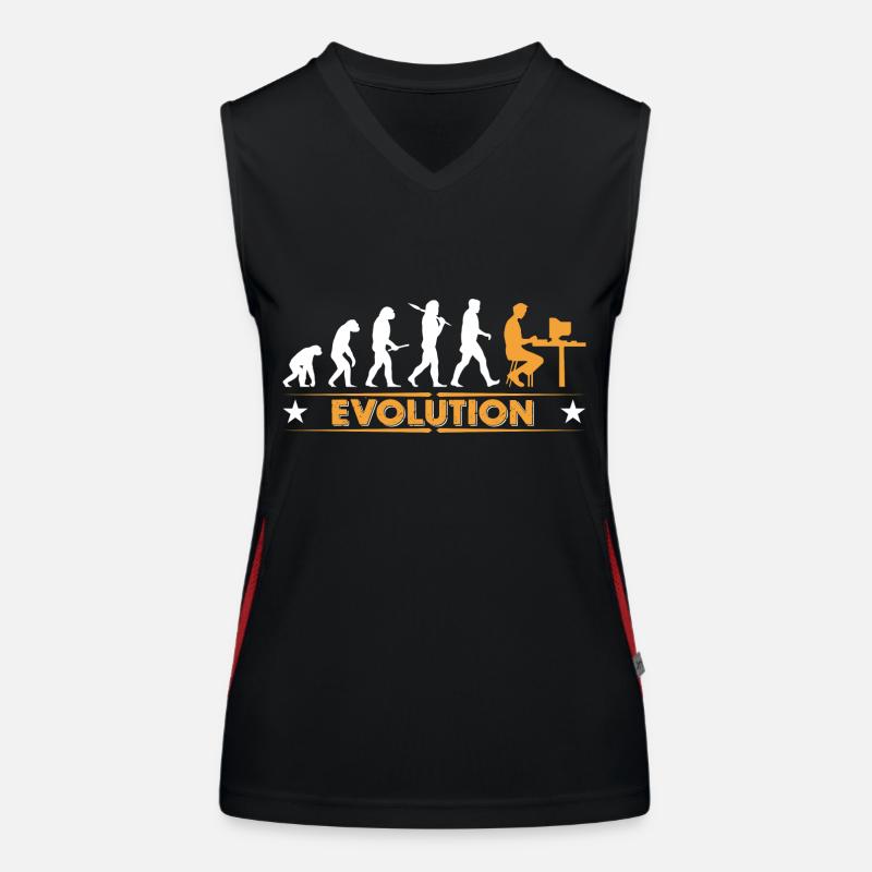 Computer Nerd Evolution - orange/weiss Débardeur respirant contrasté Femme