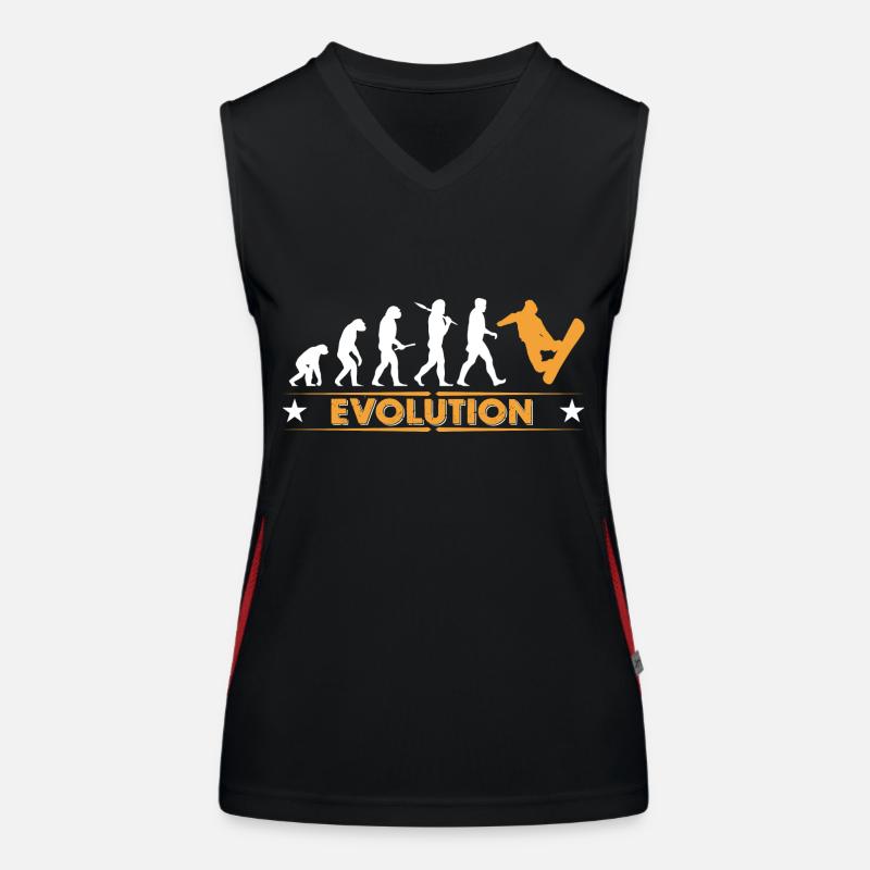 Snowboard Evolution - orange/weiss - Women's Functional Contrast Tank Top - black/red