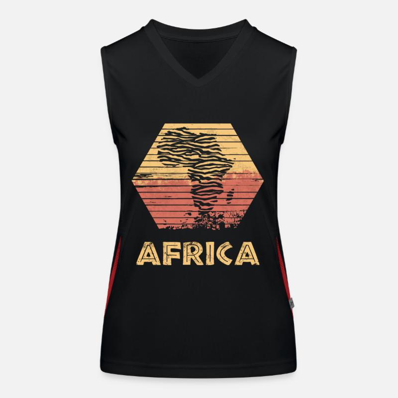 Africa Nature Retro Style Gift Map Country Women's Functional Contrast Tank Top