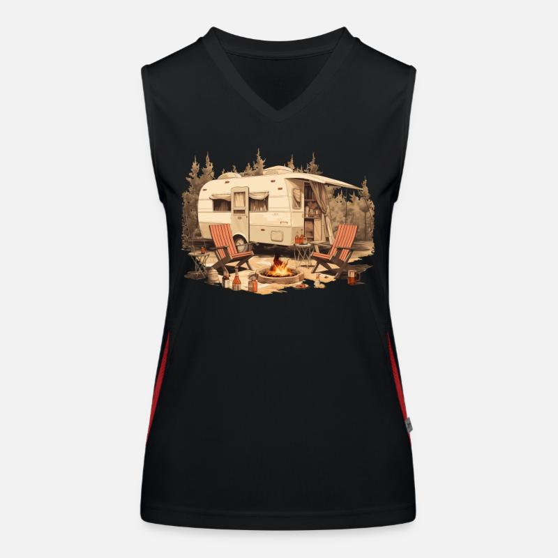 Camping Nature Vin Feu de camp - The Alps Designer Débardeur respirant contrasté Femme