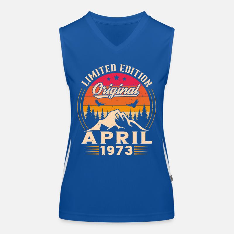 Geburtstagsgeschenk geboren im April 1973 Funktionelles Kontrast-Tank Top für Frauen