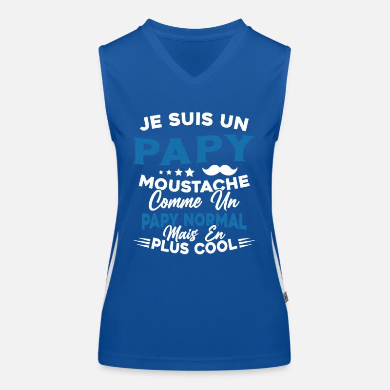 Un Papy Moustache Comme Un Papy Normal Débardeur respirant contrasté Femme