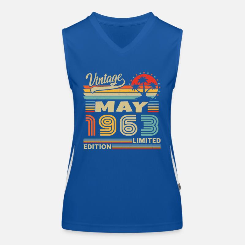 Geburtstagsgeschenk geboren im Mai 1963 Funktionelles Kontrast-Tank Top für Frauen