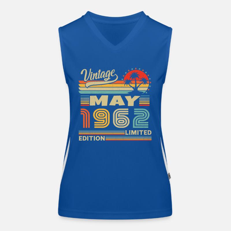 Jahrgang geboren im Mai 1962 Geburtstagsgeschenk Funktionelles Kontrast-Tank Top für Frauen
