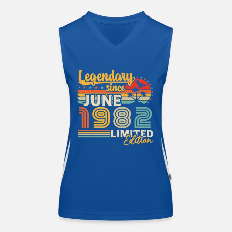 Legendär seit Juni 1982 Geburtstagsgeschenk Funktionelles Kontrast-Tank Top für Frauen