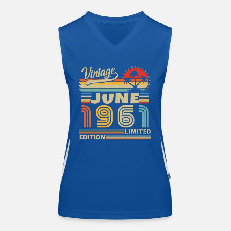 Vintage Retro Juni 1961 Geburtstagsgeschenk Funktionelles Kontrast-Tank Top für Frauen