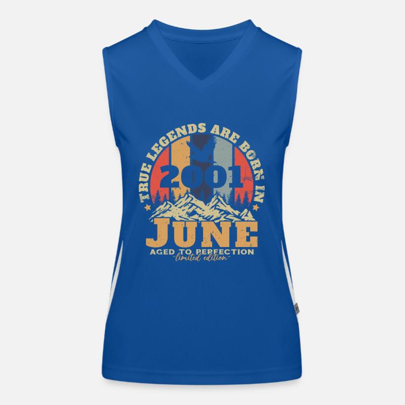 Retro Vintage Juni 2001 Geburtstagsgeschenk Funktionelles Kontrast-Tank Top für Frauen