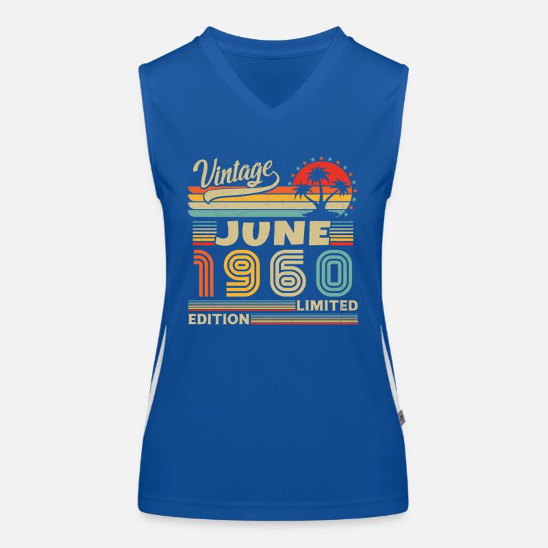 Juni 1960 Retro Vintage Geburtstagsgeschenk Funktionelles Kontrast-Tank Top für Frauen