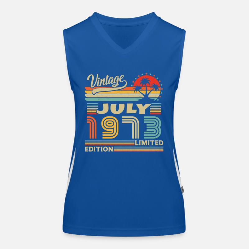 Vintage Juli 1973 Retro Geburtstagsgeschenk Funktionelles Kontrast-Tank Top für Frauen