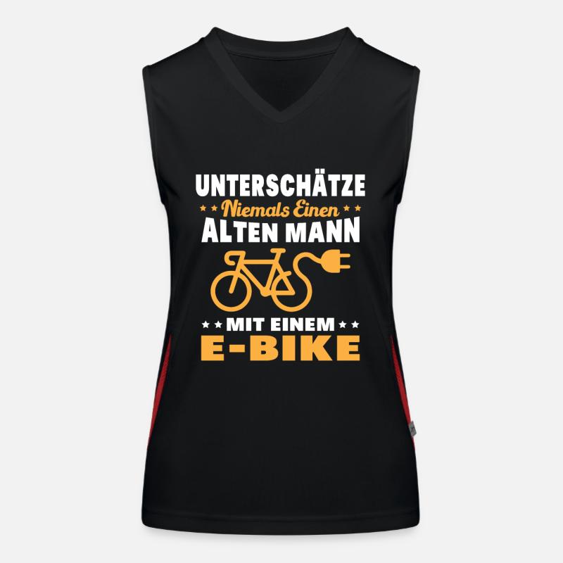 Einen alten Mann mit einem E-Bike Funktionelles Kontrast-Tank Top für Frauen