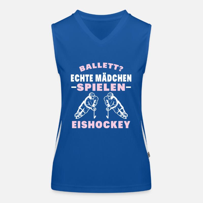 Eishockey Eishockey Sprüche Geschenk Funktionelles Kontrast-Tank Top für Frauen