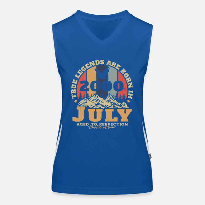 Vintage Juli 2000 Retro Geburtstagsgeschenk Funktionelles Kontrast-Tank Top für Frauen