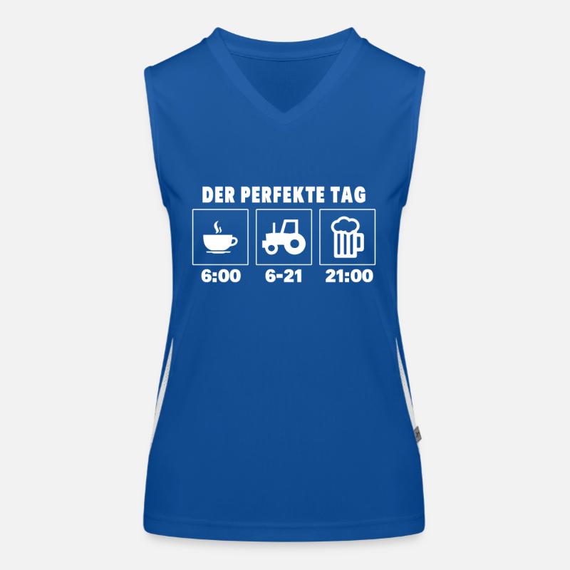 Der perfekte Tag eines Landwirts Funktionelles Kontrast-Tank Top für Frauen