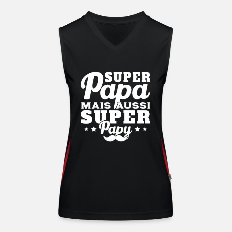 Super papa mais aussi super papy Débardeur respirant contrasté Femme