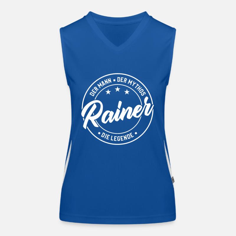 Rainer Vorname Name Geburtstag Funktionelles Kontrast-Tank Top für Frauen