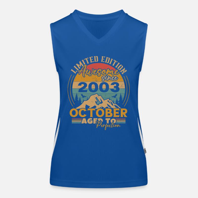 Oktober 2003 Vintage Retro Geburtstagsgeschenk Funktionelles Kontrast-Tank Top für Frauen